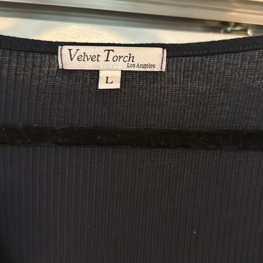 Velvet Torch Navy Sheath Midi Dress Short Sleeve Crew Neck - Picture 7 of 9